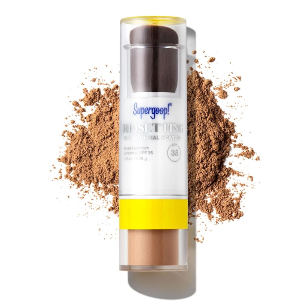 Supergoop! (Re) setting Mineral Powder, Deep - 0.15 oz - Makeup Setting Powder + Broad Spectrum SPF 35 PA+++