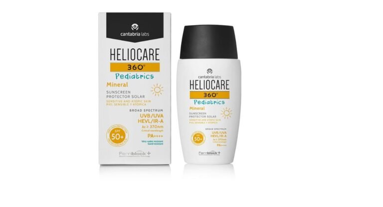 Heliocare 360 Pediatrics Mineral Sunscreen SPF50 50ml product bottle and packaging showing broad spectrum protection