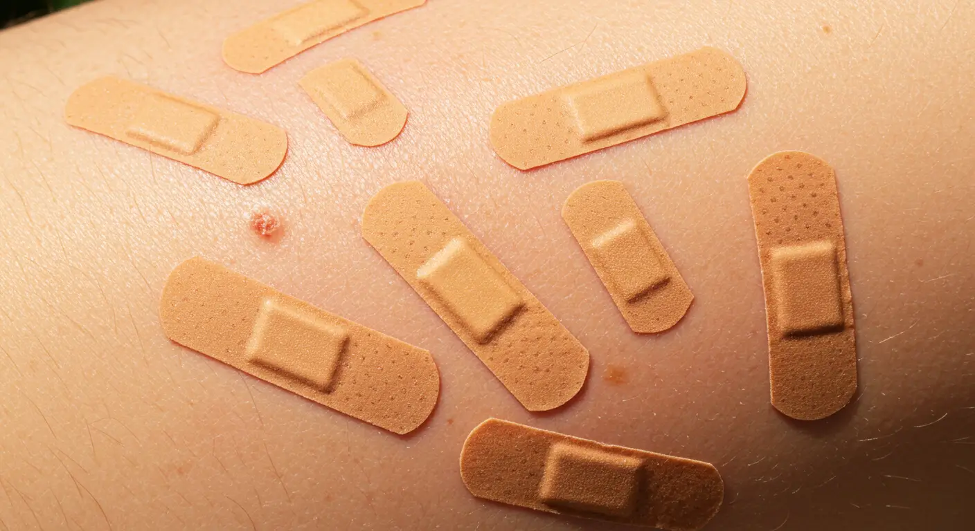 Multiple adhesive bandaids on skin with a small healing wound - Do bandaids protect scars from the sun effectively when using several?