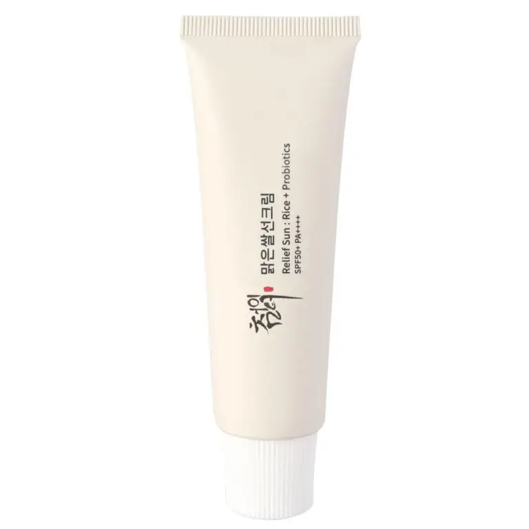 Beauty of Joseon sunscreen review - Relief Sun Rice + Probiotics SPF50+ PA++++ in minimalist packaging