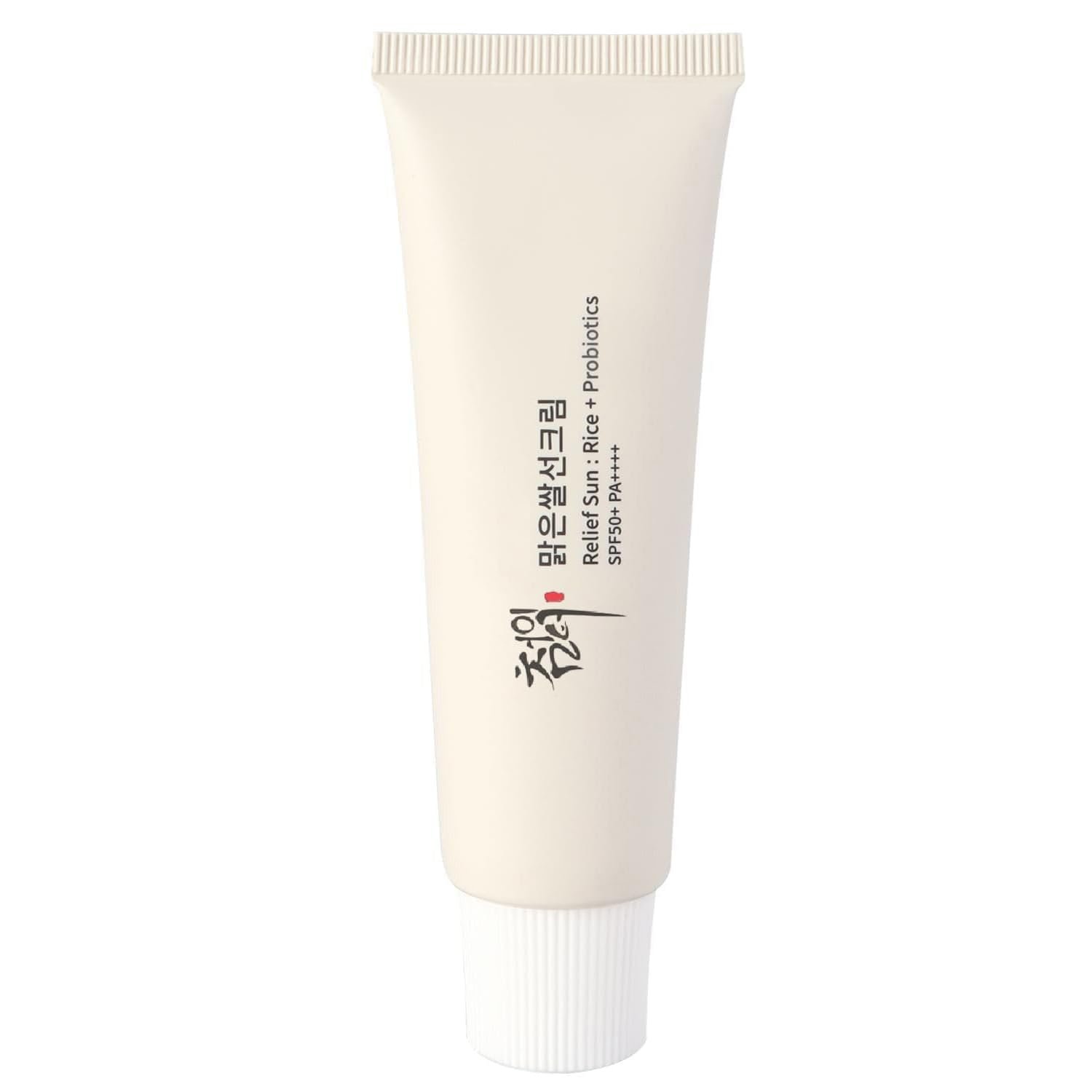 Beauty of Joseon sunscreen review - Relief Sun Rice + Probiotics SPF50+ PA++++ in minimalist packaging