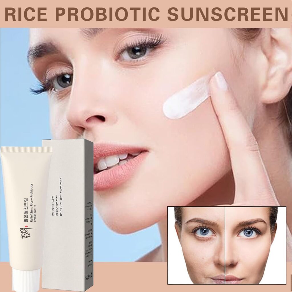 Beauty of Joseon sunscreen review - Rice Probiotic formula with lightweight texture that absorbs quickly without white cast