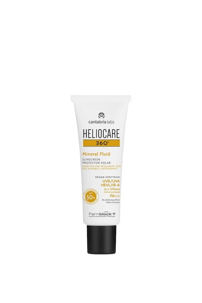 Heliocare 360 fluid cream SPF50 skin healthcare with broad spectrum protection and Fernblock+ technology