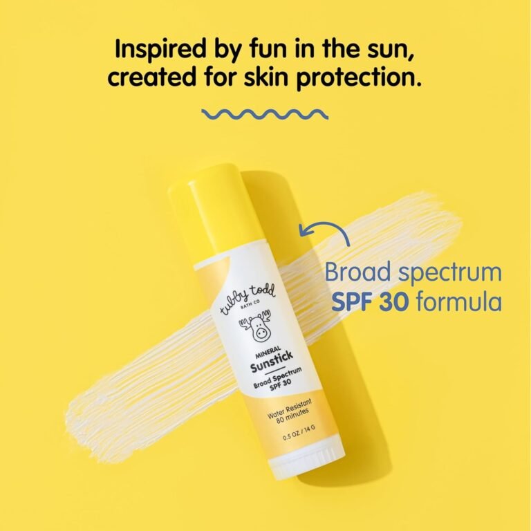 Tubby Todd sunscreen review highlighting the broad spectrum SPF 30 mineral formula for effective protection